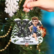 Christmas,Happy,Top Market,Vector - Christmas Gift For Runner Boy Girl - Personalized Cross Country Acrylic Ornament