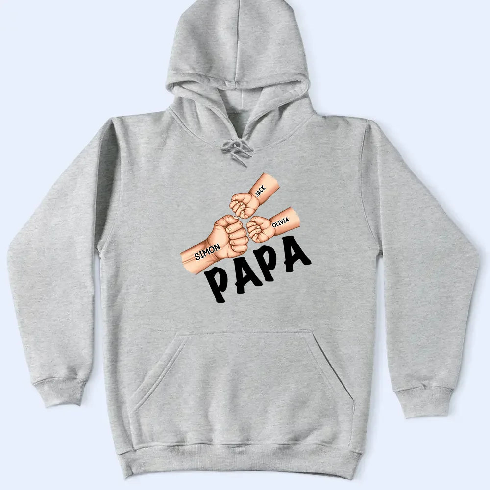 Gift For Father,Dad, Children - Dad Grandpa Fist Punch - Personalized T Shirt
