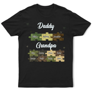 Gift For Grandpa, Gift For Father, Happy - Dad Grandpa Puzzzle Camoflage - Personalized T Shirt