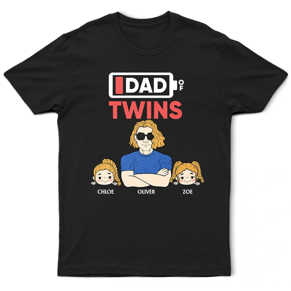 Dad Of Twins - Personalized T Shirt