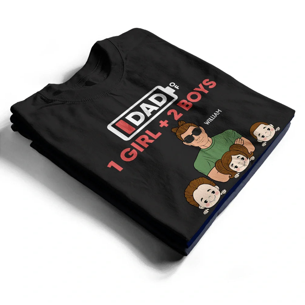 Dad - Daughters (Young), Gift For Father, Dad - Sons, Dad - Children, Funny - Dad Of Twins - Personalized T Shirt