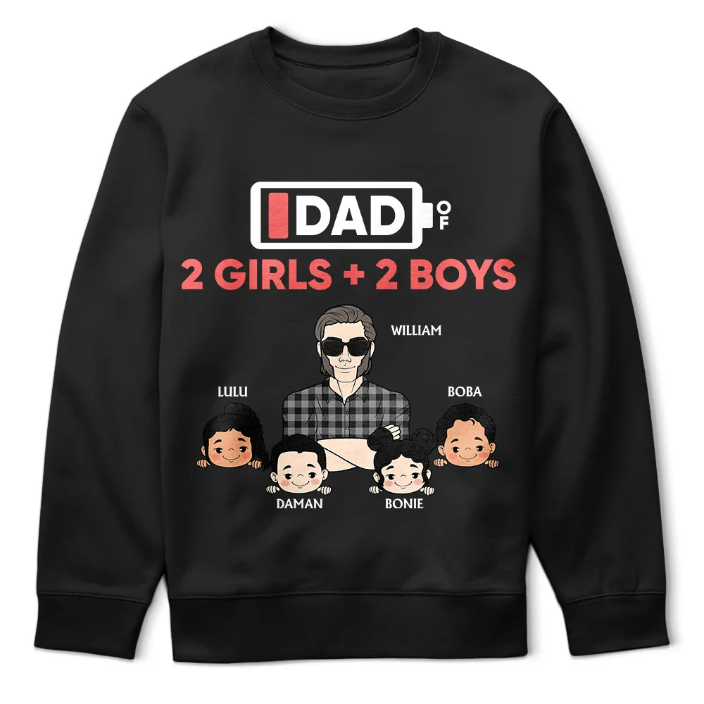Dad - Daughters (Young), Gift For Father, Dad - Sons, Dad - Children, Funny - Dad Of Twins - Personalized T Shirt