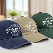 Gift For Husband,Gift For Father,Happy,Gift For Grandpa,Gift For Men - Dad The Man The Myth The Legend - Personalized Vintage Washed Denim Cap
