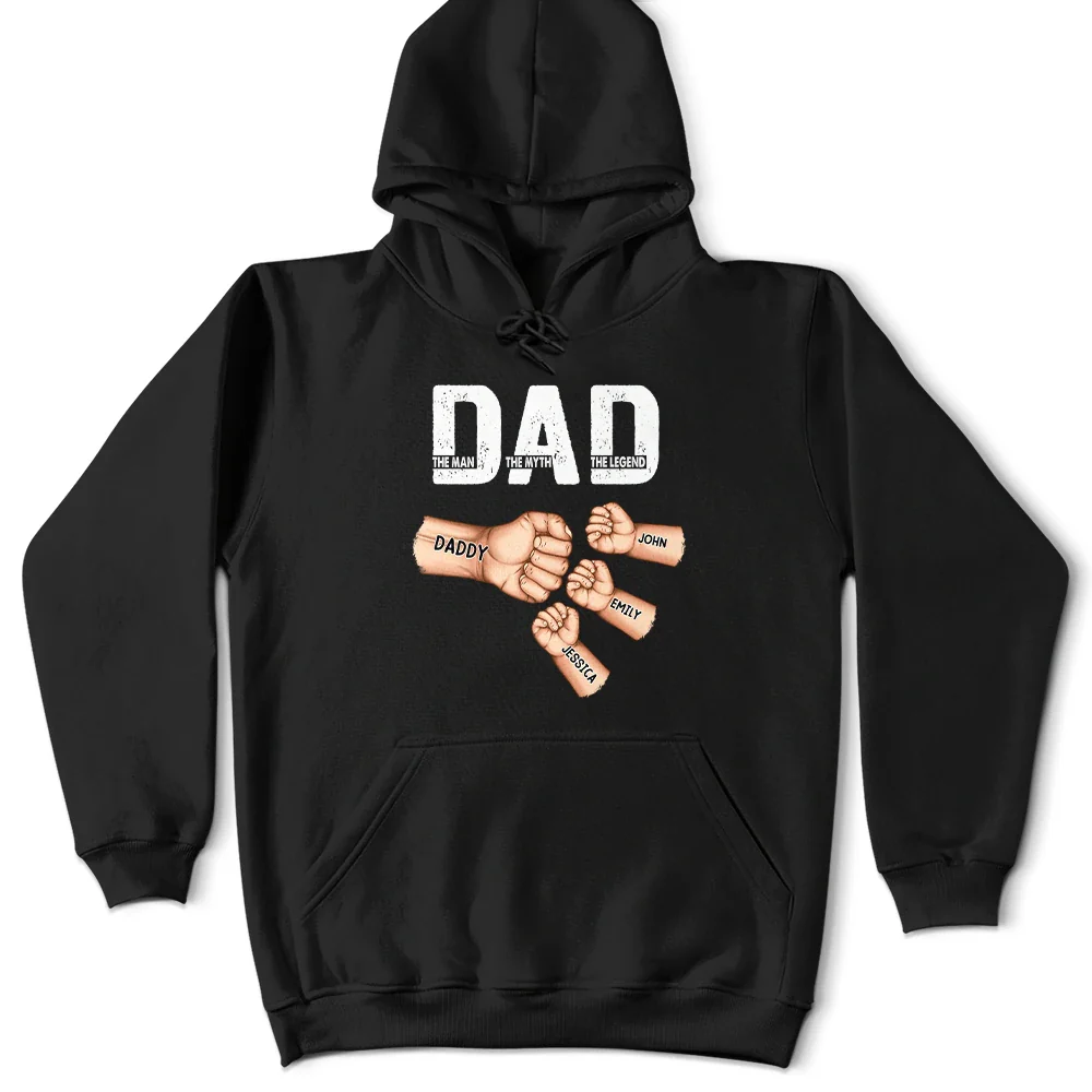 Gift For Father - Dad The Man The Myth The Legend Fist Bump - Personalized T Shirt