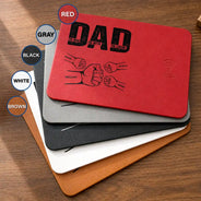 Gift For Father,Top Market,Non-Eng,Icon,Confident - Dad The Man The Myth The Legend Hand Punch - Personalized Leather Charging Mat