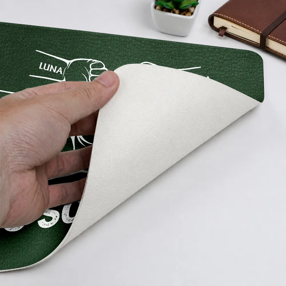 Gift For Father,Top Market,Non-Eng,Icon,Confident - Dad The Man The Myth The Legend Hand Punch - Personalized Leather Desk Mat