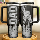 Dad The Man The Myth The Legend Hand Punch - Personalized Engraved 40oz Tumbler