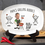 Gift For Father,Grilling,Dad - Children,Funny,Icon,Humorous - Dad's Grilling Buddies Funny Icon - Personalized Plate