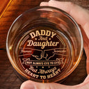 Gift For Father,Dad,Sons,Children,Daughters - Daddy And Children Always Heart To Heart - Personalized Engraved Whiskey Glass