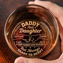 Gift For Father,Dad,Sons,Children,Daughters - Daddy And Children Always Heart To Heart - Personalized Engraved Whiskey Glass