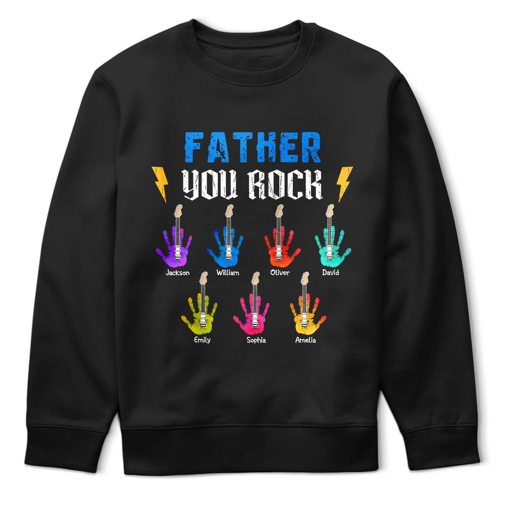 Happy,Gift For Husband,Gift For Grandpa,Gift For Father,Grandpa's Hobby,Dad's Hobby,Guitar - Daddy Grandpa You Rock - Personalized T Shirt