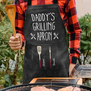 Gift For Father, Grilling, Proud, Icon - Daddy's Grilling Apron - Personalized Apron