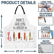 Gift For Father, Grilling, Proud, Icon - Daddy's Grilling Apron - Personalized Apron