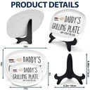 Gift For Father,Gift For Grandpa,Non-Eng,Icon,Humorous - Daddy's Grilling Plate - Personalized Plate