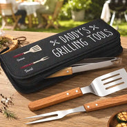 Gift For Father,Grilling,Proud,Icon - Daddy's Grilling Tools - Personalized BBQ Tool Set With Storage Bag