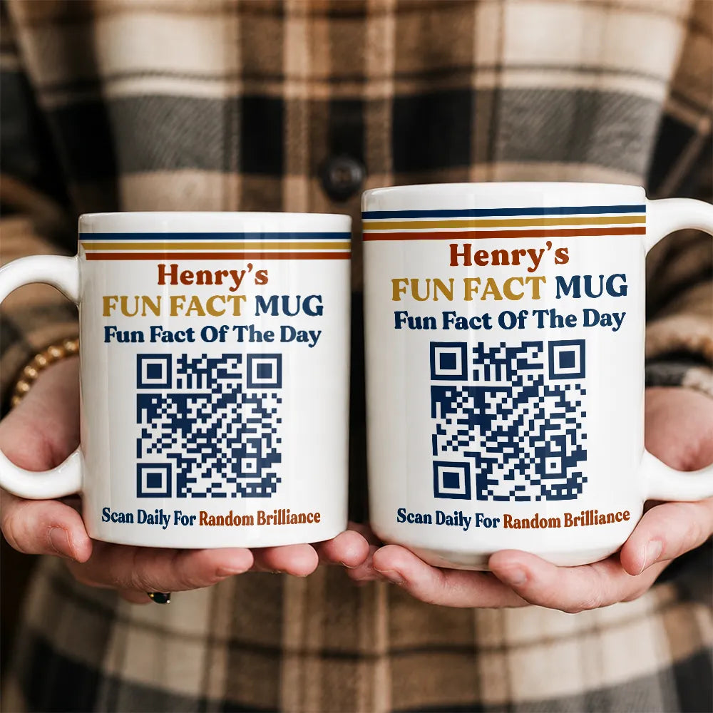 Gift For Yourself, Inspirational, QR Code - Daily Fun Fact - Daily Fun Facts QR Code - Personalized Mug