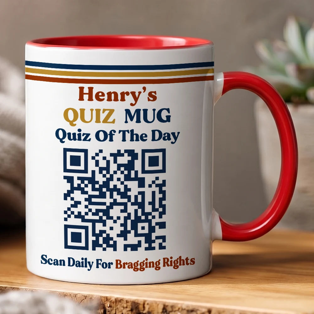 Gift For Yourself, Inspirational, QR Code - Daily Quiz - Daily Quiz Interactive QR Code - Personalized Mug