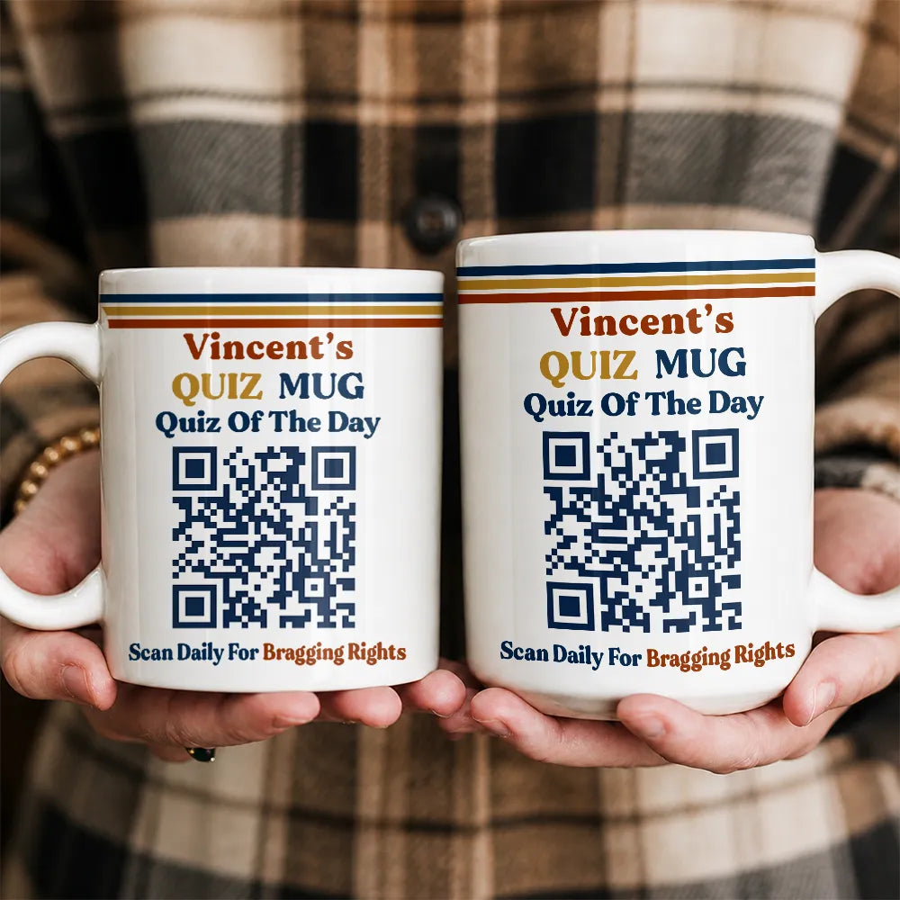 Gift For Yourself, Inspirational, QR Code - Daily Quiz - Daily Quiz Interactive QR Code - Personalized Mug