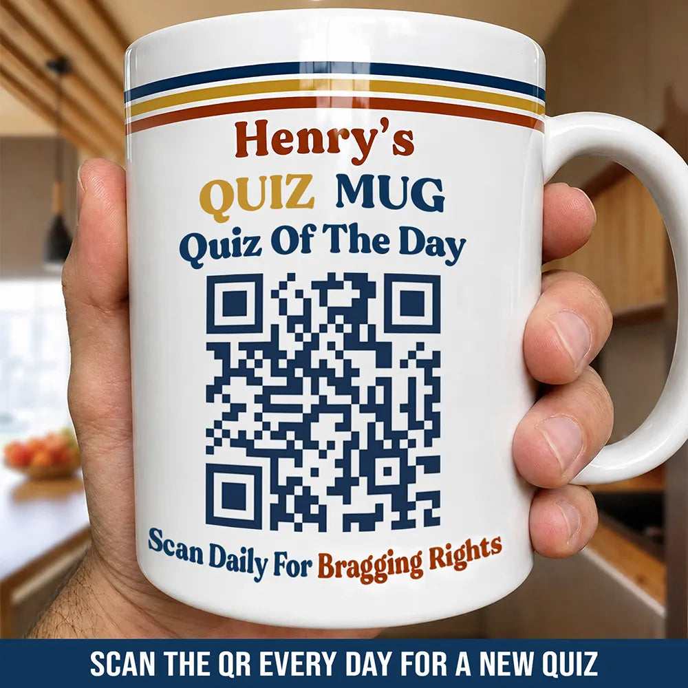 Gift For Yourself, Inspirational, QR Code - Daily Quiz - Daily Quiz Interactive QR Code - Personalized Mug