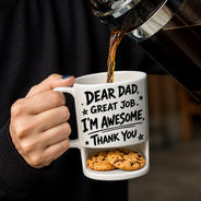 Gift For Father,Gift For Grandpa,Non-Eng,Icon,Humorous - Dear Dad Great Job We Are Awesome Thank You - Personalized Cookie Mug