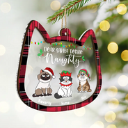 Cat Lovers, Cat Mom, Cat Dad, Funny, Christmas - Dear Santa Define Naughty - Personalized 2-Layered Mix Ornament