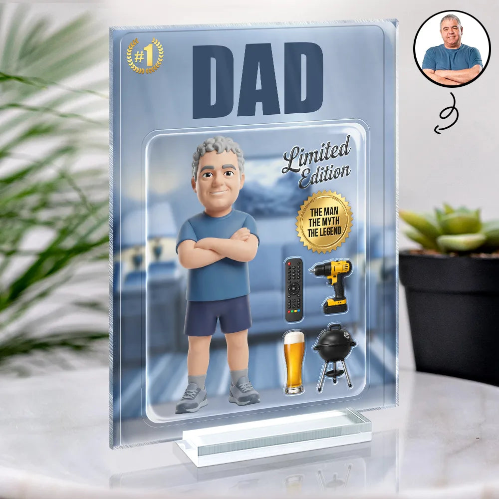 Custom Photo Toybox Figure Dad Grandpa Limited Edition - Personalized Vertical Rectangle Acrylic Plaque