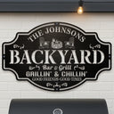 Backyard,Patio - Backyard Bar And Grill Good Friends Good Times - Personalized Cutout Metal Sign