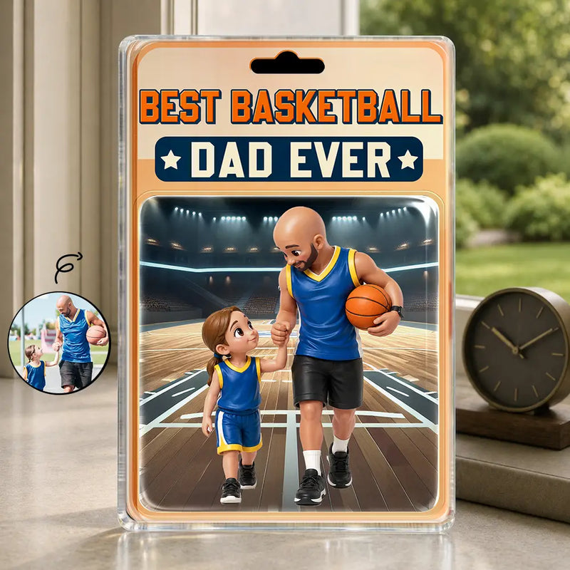 Gift For Husband,Gift For Yourself,Gift For Men,Gift For Father,Sport Dad,Dad's Hobby,Grandpa's Hobby,Basketball,Non-Eng,Photo - Toybox Figure,Playful - Custom Photo Toybox Figure Best Basketball Dad Ever - Personalized Custom Shaped Acrylic Plaque