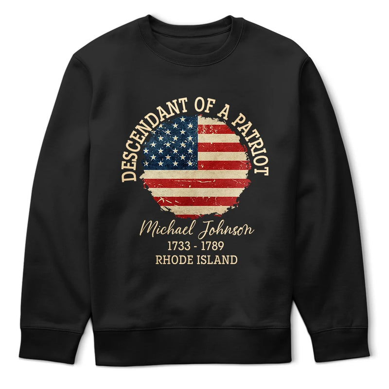 Independence Day,Gift For Yourself,Happy,Gift For Women,Gift For Men - Descendant Of A Patriot 250th Anniversary US Independence Day - Personalized T Shirt