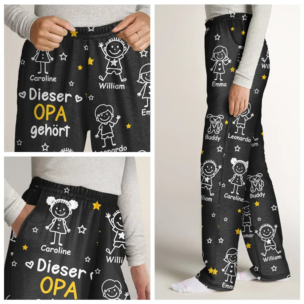 Gift For Women,Gift For Men,Parents,Gift For Mother,Gift For Grandpa,Gift For Father,Gift For Grandma,Gift For Grandparents,Love,German - Dieser Großvater Diese Großmutter Dieser Vater Diese Mutter Gehört - Personalisiertes Pyjamahose