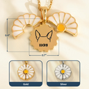 Pet Lovers,Memorial,Love - Dog Cat Ears Outline Custom Name - Personalized Engraved Hidden Message Necklace