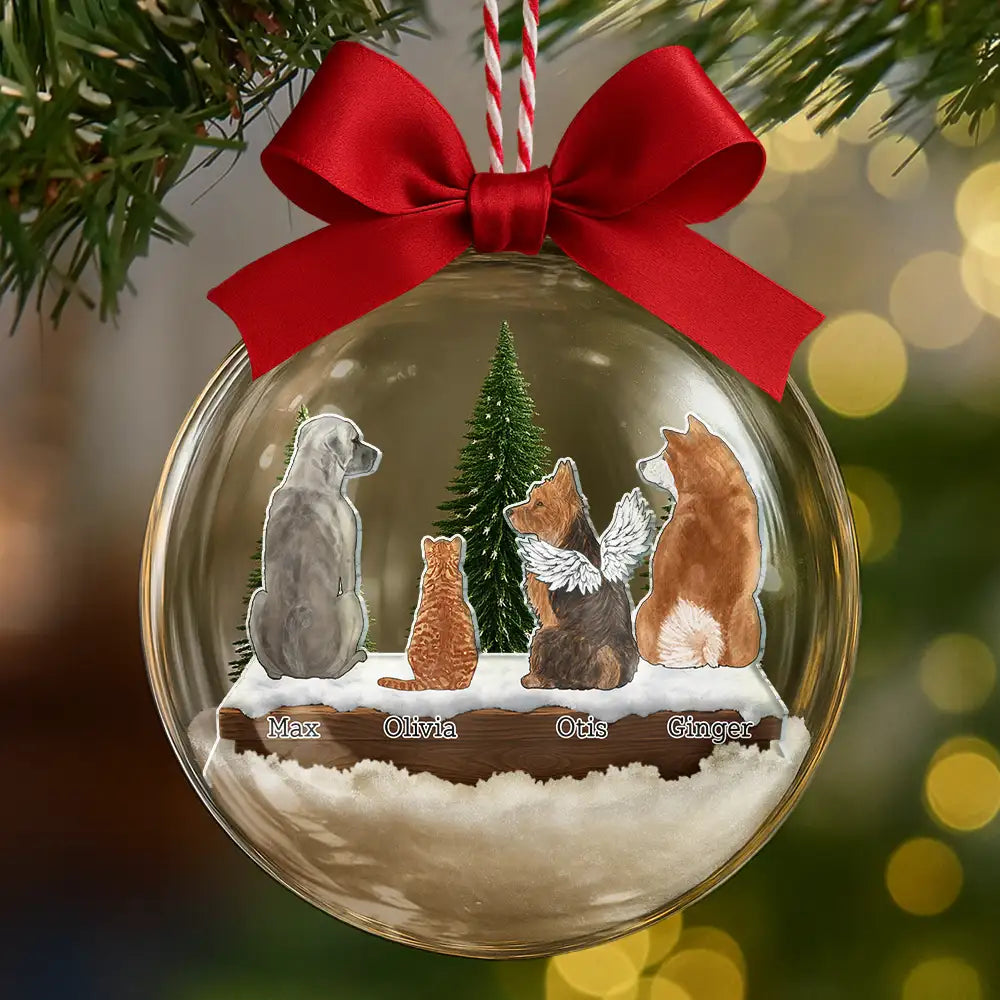 Dog Cat Lovers Always In My Heart - Personalized 3D Acrylic Ball Ornament