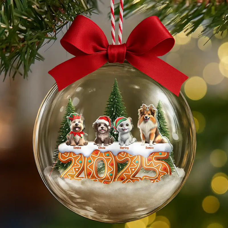 Christmas,Pet Lovers,Cat Lovers,Dog Lovers,Funny - Dog Cat Lovers Best Friends For Life - Personalized 3D Acrylic Ball Ornament