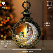 Dog Lovers,Dog Mom,Dog Dad,Dog Couple,Love,Christmas,Pet Lovers,Pet Mom,Pet Dad,Pet Couple,Cat Lovers,Cat Mom,Cat Dad,Cat Couple - Dog Cat Sitting With Stars 3D Effect - Personalized Candlelight Lantern Ornament
