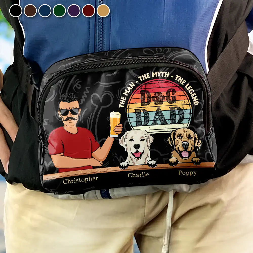 Dog Dad The Man The Myth The Legend - Personalized Crossbody Belt Bag