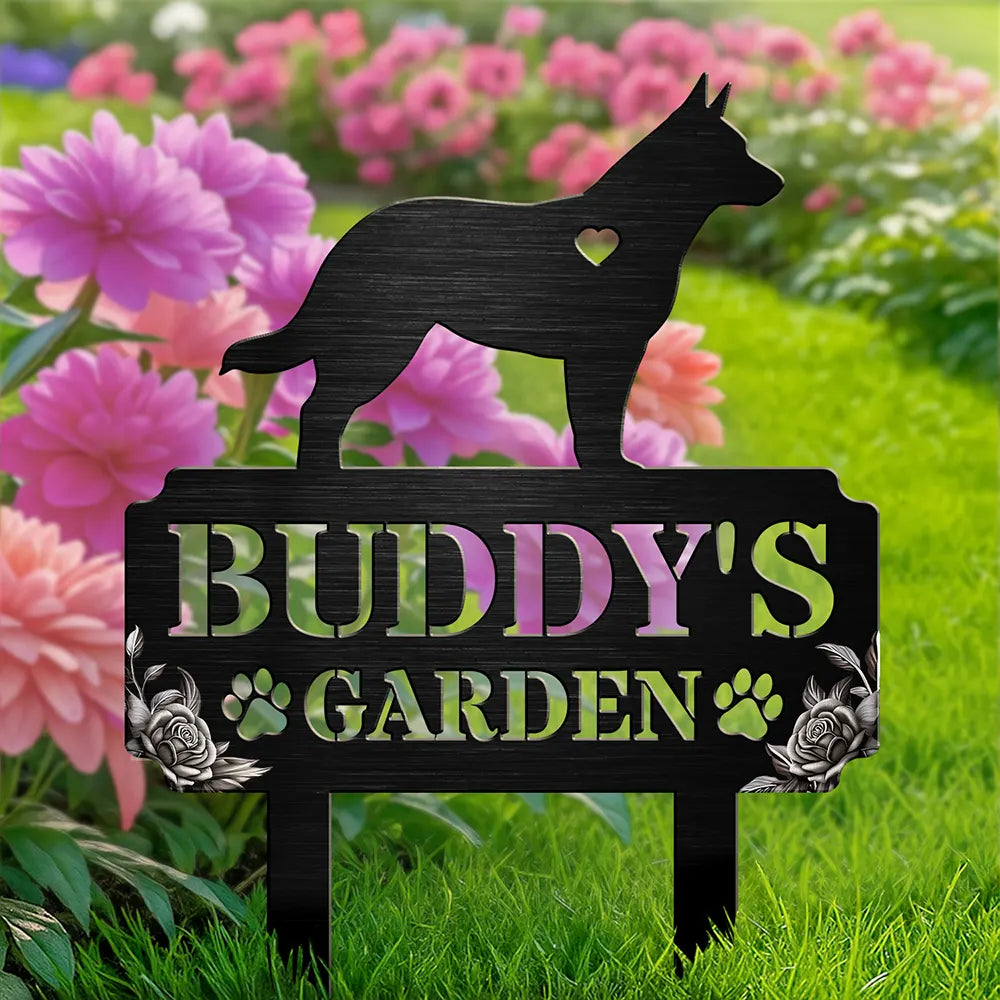 Dog Garden Memorial - Personalized Metal Garden Stake