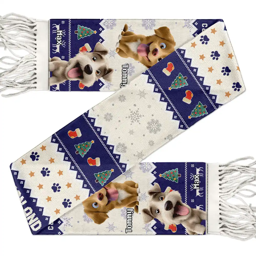 Dog Lovers,Dog Mom,Dog Dad,Christmas,Happy - Dog Lover A Bond That Can't Be Broken 3D Effect - Personalized Wool Scarf With Tassel