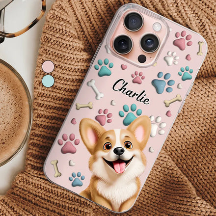 Dog Mom Dog Dad - 3D Inflated Effect Printed, Personalized Clear Phone Case