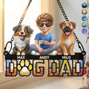 Dog Lovers,Dog Mom,Dog Dad,Happy,Gift For Yourself,Gift For Women,Gift For Men,Pet Lovers - Dog Mom Dog Dad - Personalized Window Hanging Suncatcher Ornament