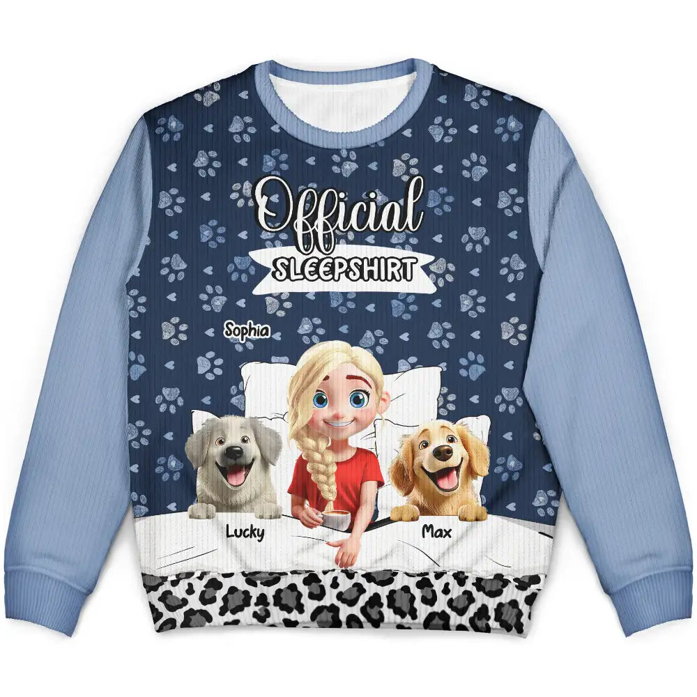Dog Mom Dog Dad Official Sleep Shirt - Personalized Unisex Ugly Sweater