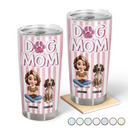 Pet Lovers,Pet Mom,Pet Dad,Dog Lovers,Dog Mom,Dog Dad,Happy - Dog Mom Dog Dad Stripe Style - Personalized Tumbler