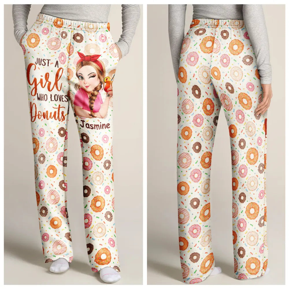 Gift For Yourself,Gift For Women,Happy,Christmas - Donut Mess With Me 3D Effect Turban Woman - Personalized Pajama Pants