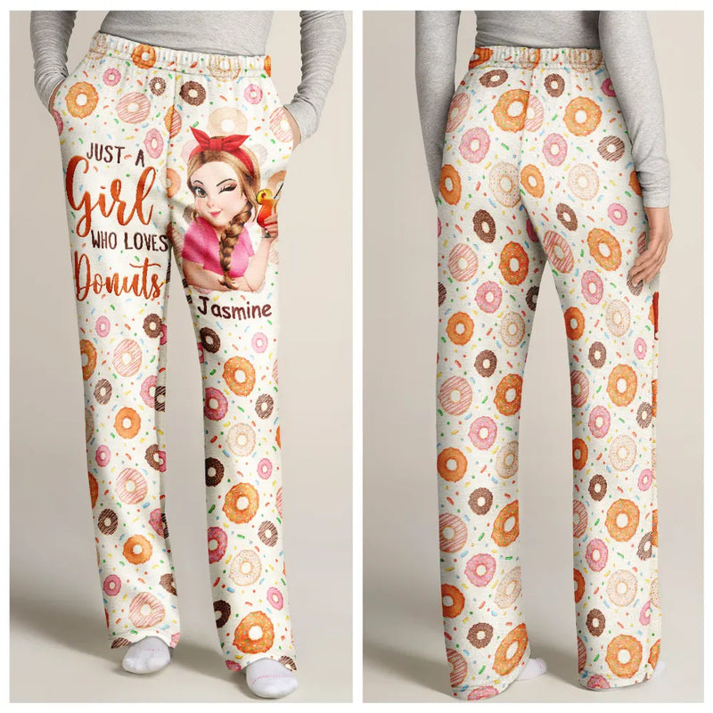 Gift For Yourself,Gift For Women,Happy,Christmas - Donut Mess With Me 3D Effect Turban Woman - Personalized Pajama Pants