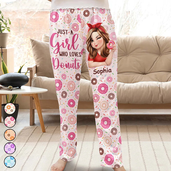 Gift For Yourself,Gift For Women,Happy,Christmas - Donut Mess With Me 3D Effect Turban Woman - Personalized Pajama Pants