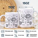 Gift For Couples,Gift For Husband,Gift For Wife,Gift For Boyfriend,Gift For Girlfriend,Dog Lovers,Dog Couple,Cat Lovers,Cat Couple,Pet Lovers,Pet Couple,Love - Doodle Stick Figure Couple With Dog Cat - Personalized White Edge-to-Edge Mug