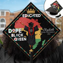 Dope Black King Queen - Personalized Graduation Cap Topper