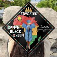 Dope Black King Queen - Personalized Graduation Cap Topper