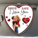 Gift For Couples,Gift For Husband,Gift For Wife,Gift For Boyfriend,Gift For Girlfriend,Love - Drive Safe I Love You 3D Kissing Couples - Personalized Custom Shaped Acrylic Car Visor Clip