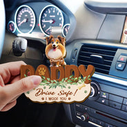 Pet Lovers,Pet Mom,Pet Dad,Dog Lovers,Dog Mom,Dog Dad,Cat Lovers,Cat Mom,Cat Dad,Happy - Drive Safe We Woof You - Personalized Custom Shaped Car Visor Clip