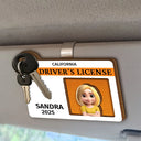 Gift For Yourself,Gift For Women,Gift For Men,Happy - Driver's License 3D Effect - Personalized Custom Shaped Car Visor Clip